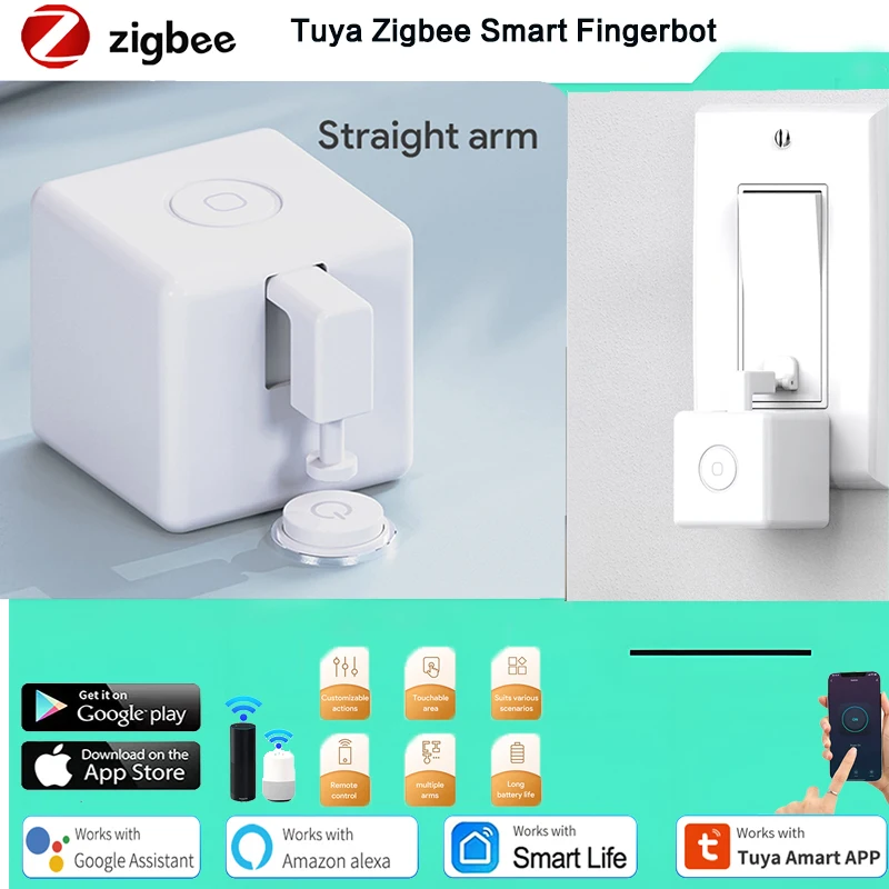 

Tuya Zigbee Fingerbot Plus Smart Fingerbot Switch Button Pusher Smart Life Timer Voice Control Works with Alexa Google Assistant