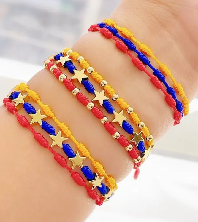 اليدوية الأزياء والمجوهرات النساء تصميم Pulsera قابل للتعديل نجمة فنزويلا أساور للرجال هدايا الصداقة #1