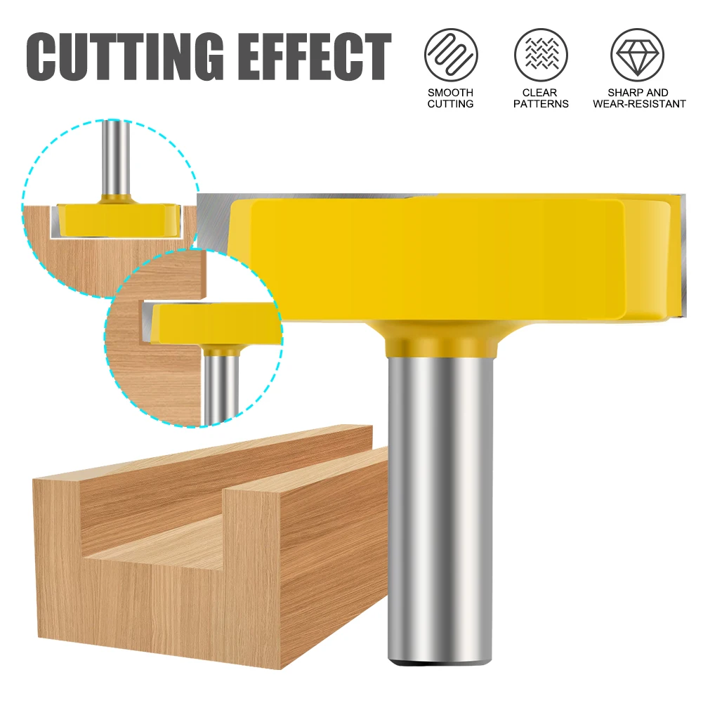 XCAN Cleaning Bottom Router Bit 8mm 1/2 Shank Surface Planing Router Bits Wood Milling Cutter Tungsten Router Bit