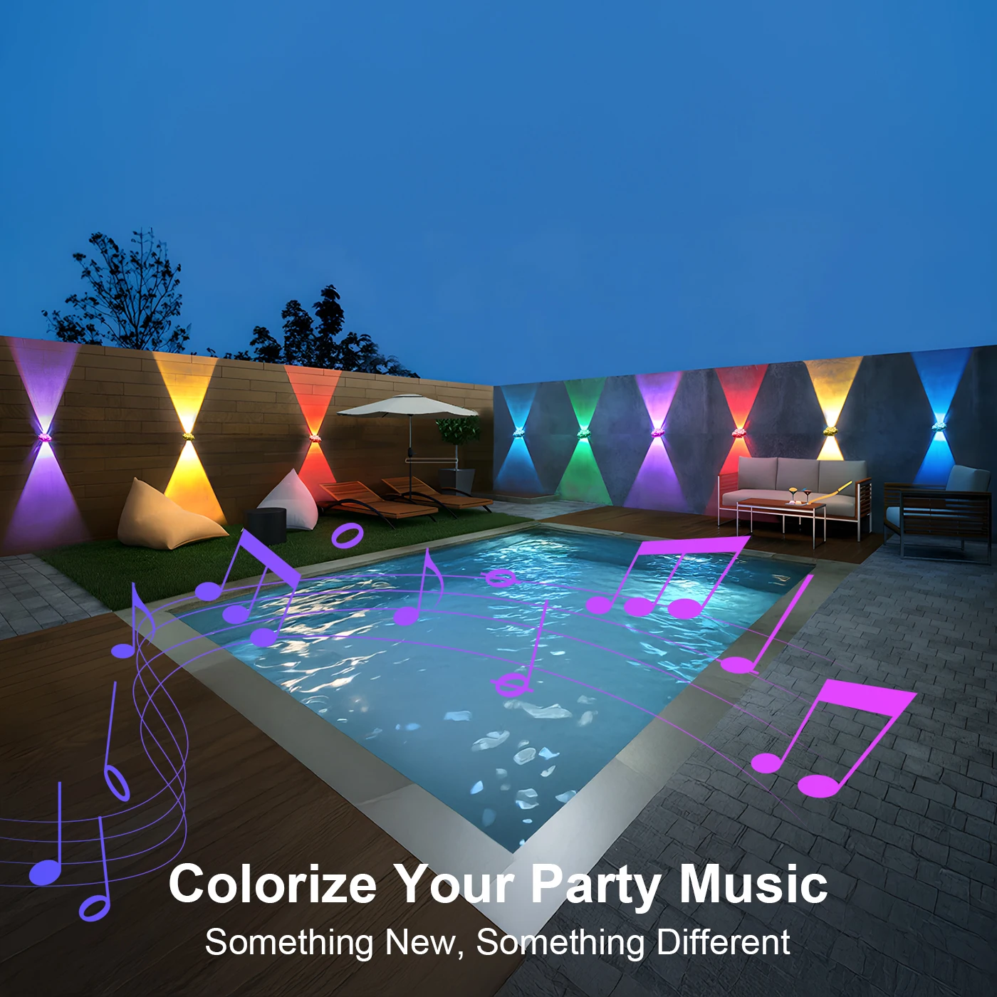 Lampu Teras Permanen Luar Ruangan 300 Kaki 180 LED Hitam Bluetooth App DIY RGB IC Light String untuk Dekorasi Natal dan Pesta
