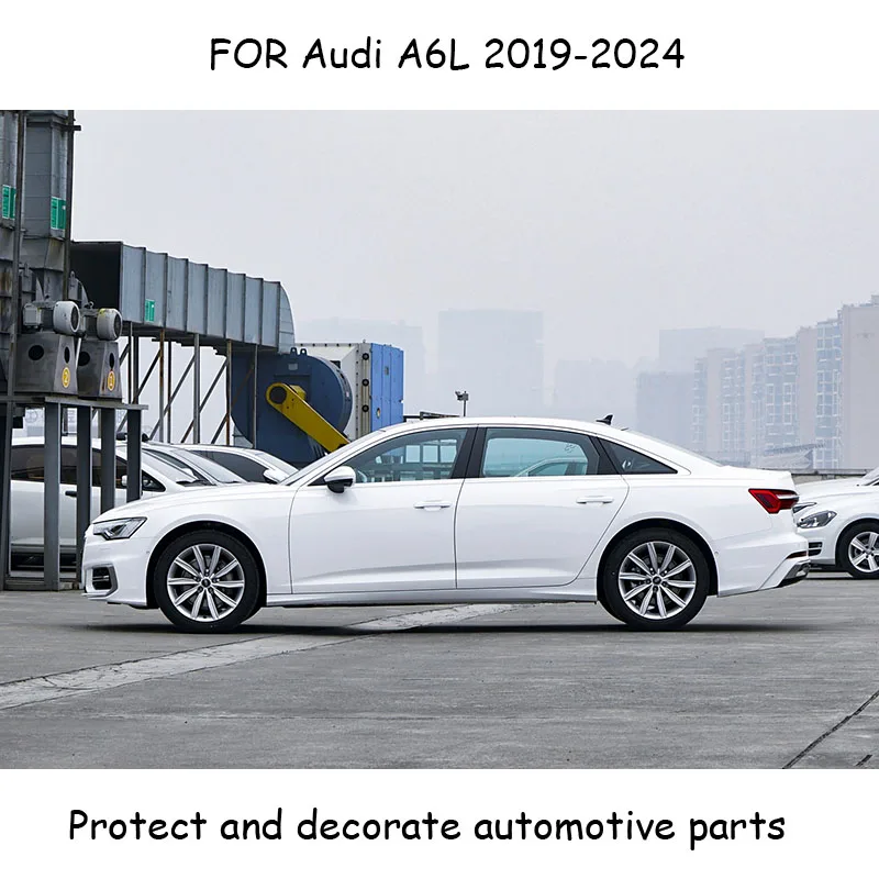 FOR Audi A6L  2019-2024 ABS carbon fiber or matte silver Car window lifting panel switch 4 pieces Cars accessories