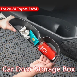 Car Door Storage Box Organizer TPE Front Rear Door Storage Box Tray Washable Fits For Toyota RAV4 2020-2024 Interior Accessories
