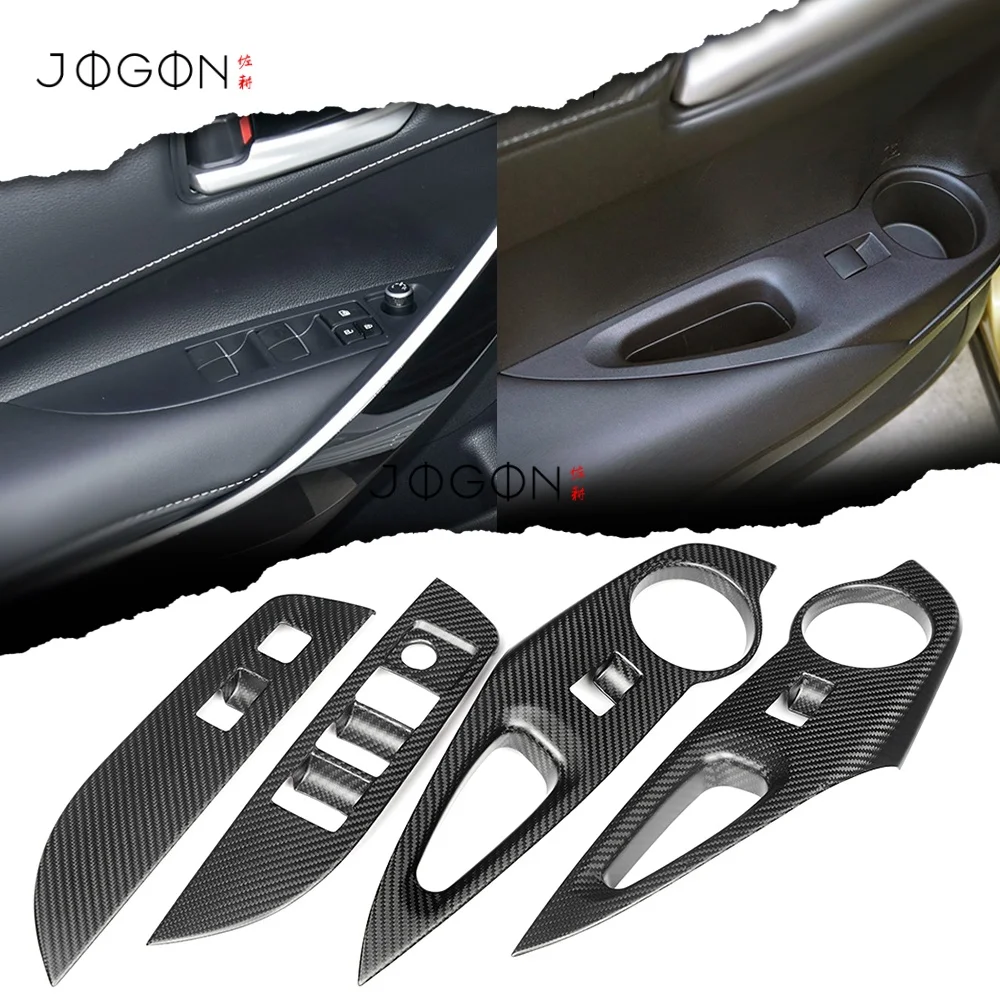

For Toyota GR Corolla 2023+ Carbon Car Interior Window Lift Switch Lock Lift Button Panel Door Cup Holder Storage Cover Trim