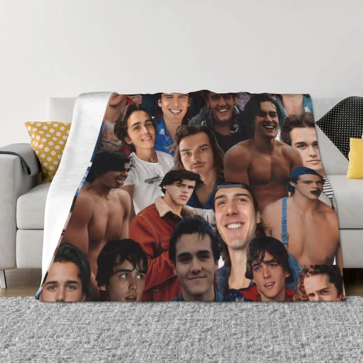 

charlie gillespie photo collage Throw Blanket Sofa Bed Fashionable Furrys Summer Beddings Blankets