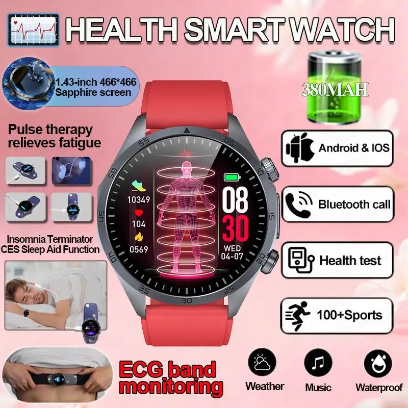 Smartwatch, Puls, Physiotherapie, CES, Schlaf, fünf Orgelerkennung, Harnsäure, BMI, Herzfrequenz, HRV, Multi-Sport-Modus, Gesundheit, Smartwatch