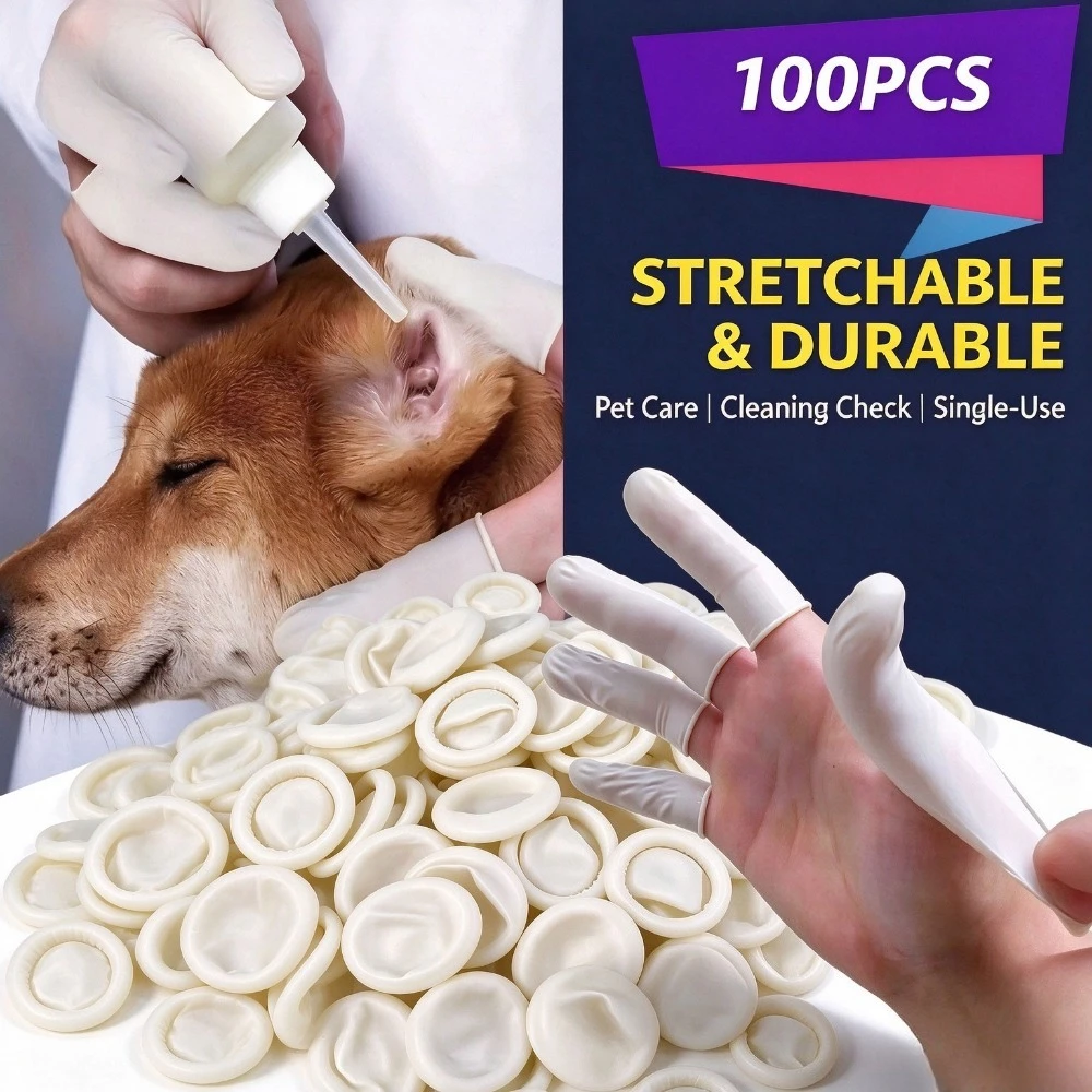 Disposable Anti-Static Latex Finger Cots 20/100PCS Non-slip Rubber Fingertip Sleeves Industrial Finger Protector