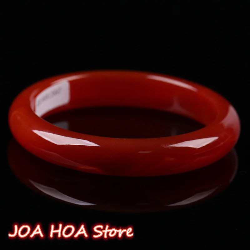 Natural Red Agate Chalcedony Hand Carved Engraved Bangle Ladies Jade Bracelet