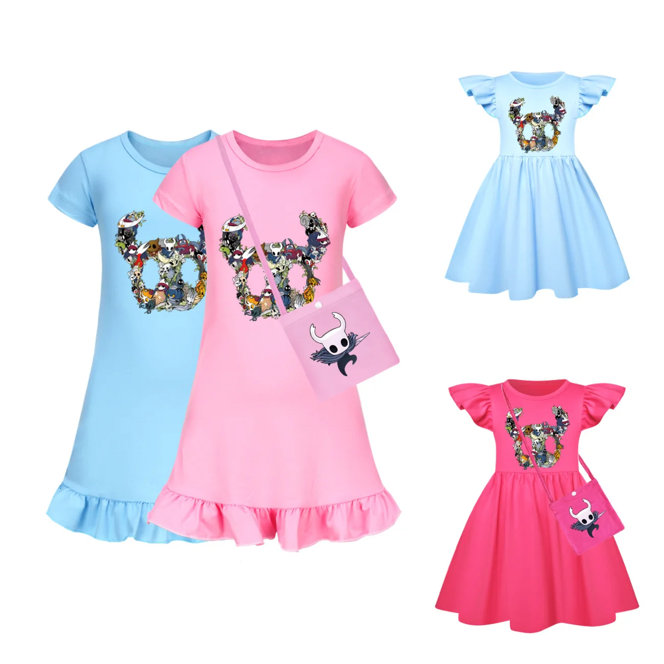 

Girls Sleepwear Girls Dresses Ice Silk Home Dress Hollow Knight Attack Girls Clothes Children Ruffle Dress Sleepwear4327