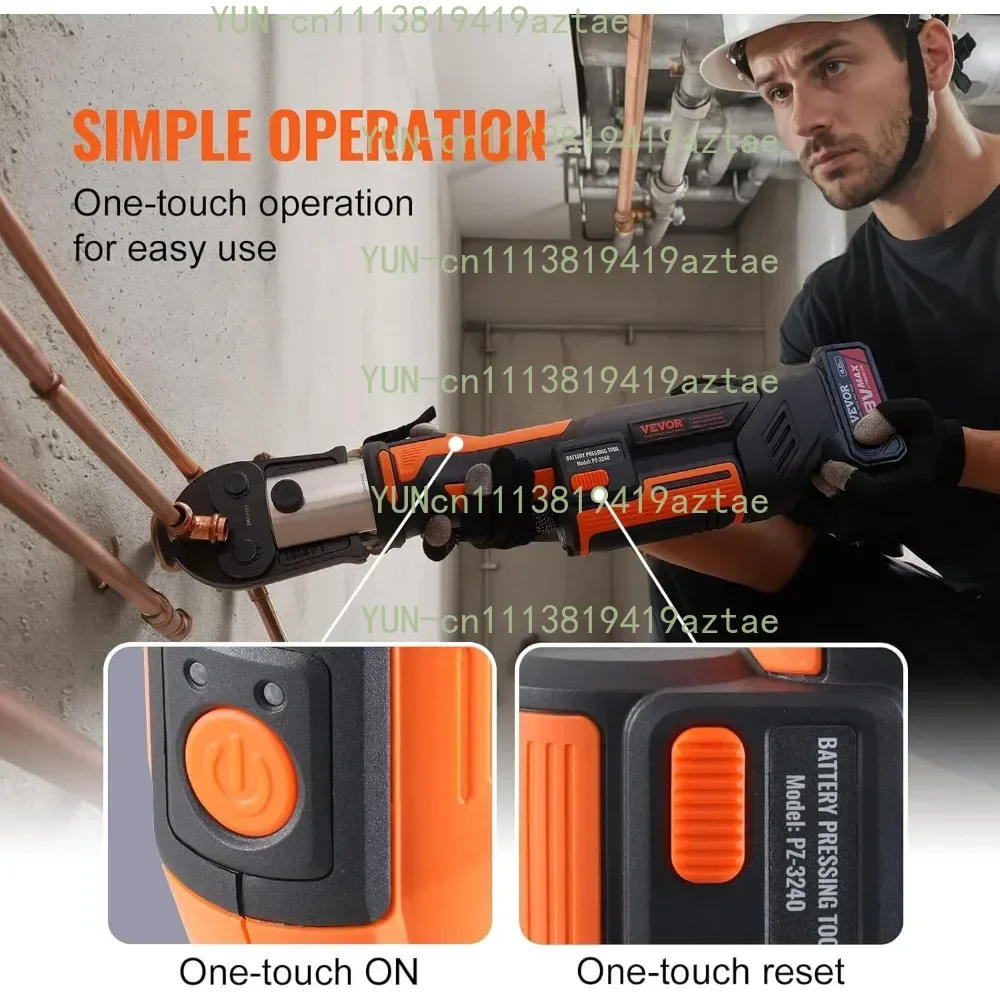 18V ProPress Electric Pipe Crimping Tool Kit for Copper Pipes Sizes 1/2 to 2 Inches