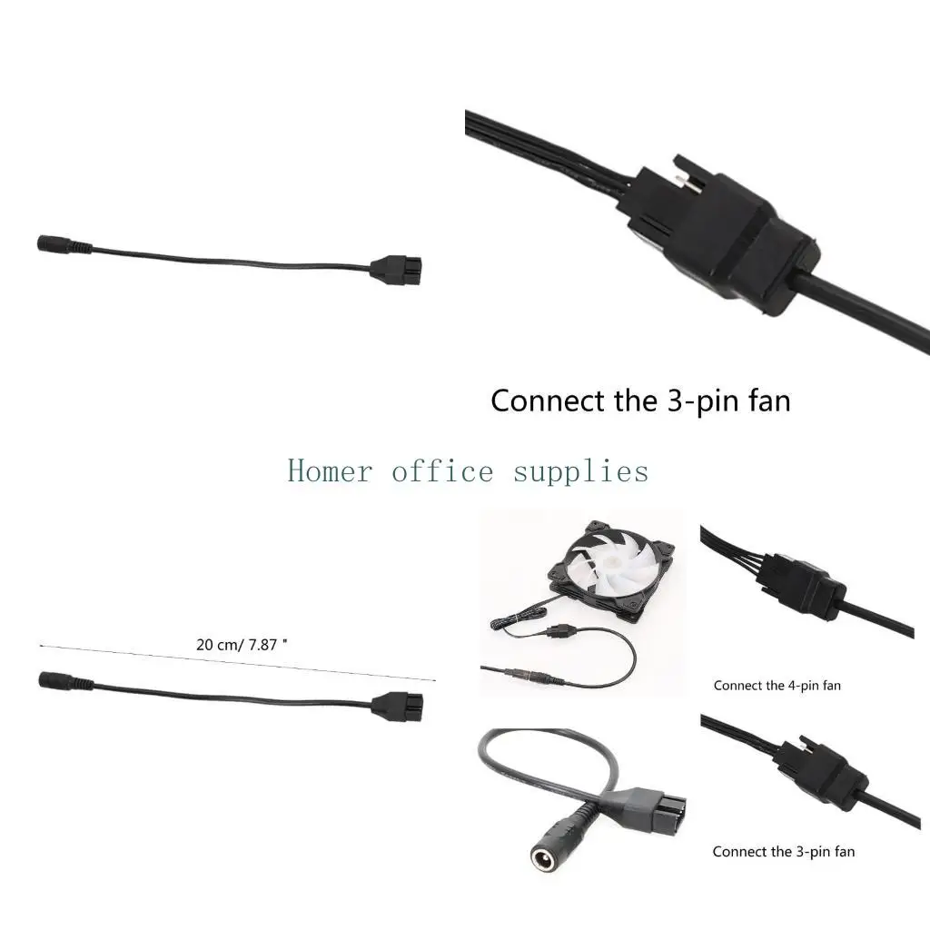 K43B DC5521 to 12V Power Adapter for Computer Fan for Computer Fan to DC5521 Power Adapter Converter