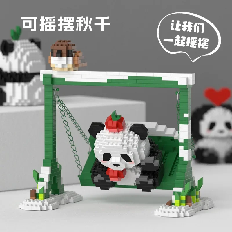 Mini Cute Panda Building Blocks Animal daily life modeling Small Particles Assembled DIY Puzzle boys girls birthday toys gifts