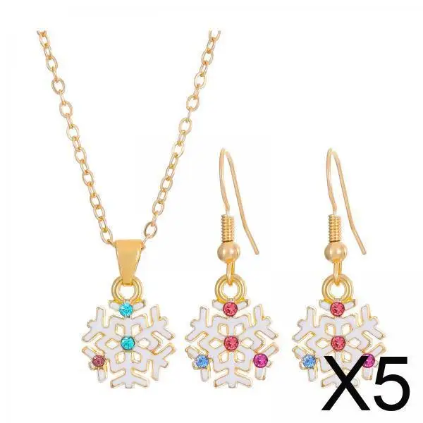 

Роскошный рождественский комплект: колье и серьги для женщин, из золотистого сплава, с длинной цепочкой и подвеской, уникальные украшения для повседневной носки