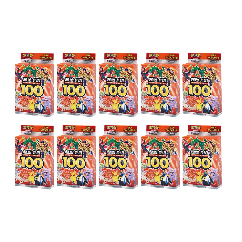 Sword Shield 100 stuks Pokemon Trade Cards, vereenvoudigd Chinees PTCG vooraf ingestelde startgevechtkaartenset, verzamelbare spelgeschenken