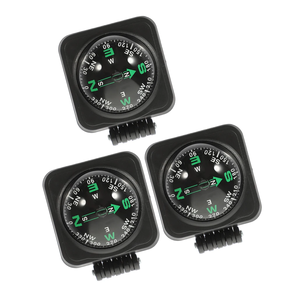 

3 Pcs Car Compass Auto for Dashboard Automotive Ball Pocket Boat Adjustible Abs
