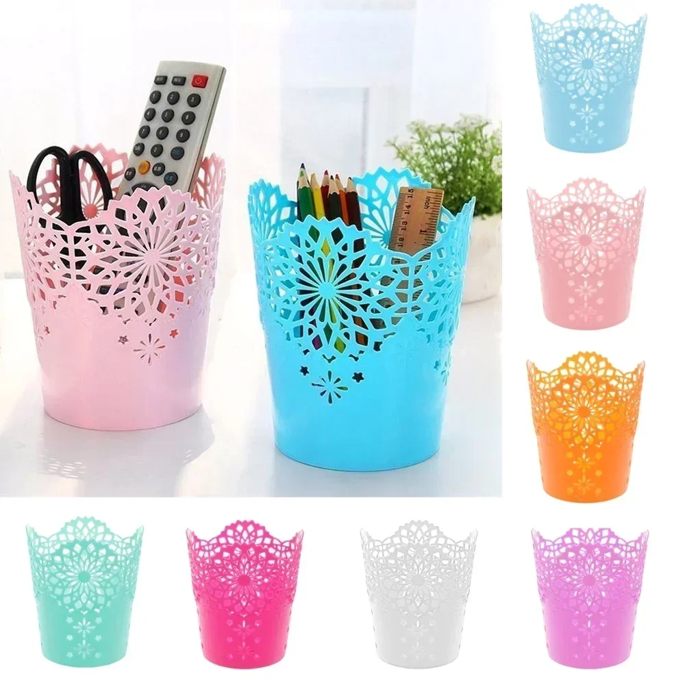 1PC Multifunctional Flower Plant Pot Makeup Brush Storage Boxes Pen Pencil Pot Holder Container Office Desk Storage Organizer