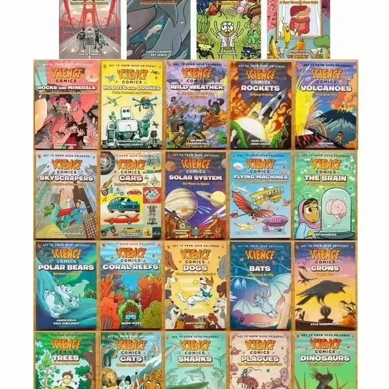 

24 книги/набор, английские научные комиксы, растения, животные, просветление, детская сборка рассказов для начальной школы, книжки с картинками