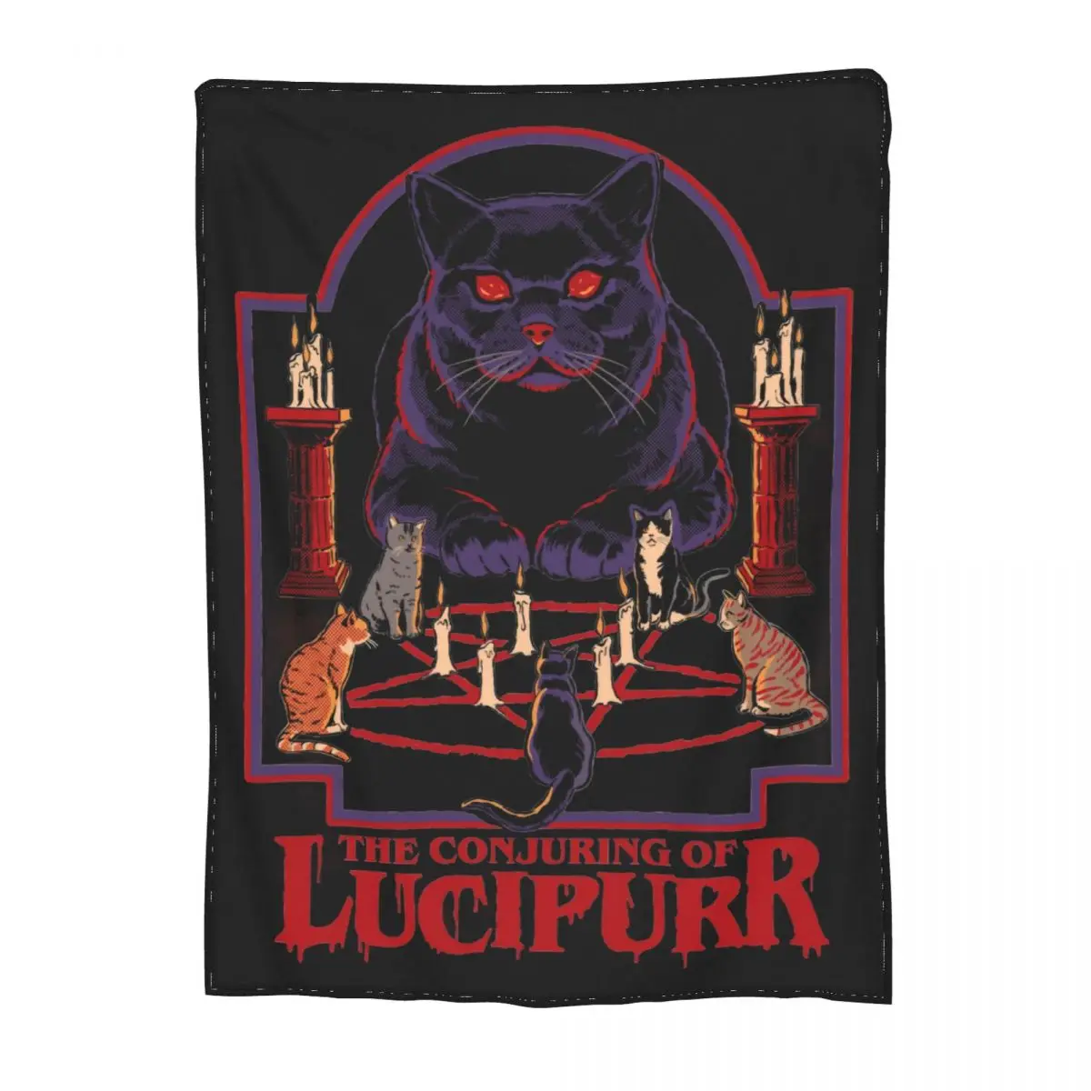 Cat Lucifer The Conjuring Of Lucipurr Blanket Mid Century Decor Occult Humor Parody Relax Ultra-Soft Throw Blankets for Bed