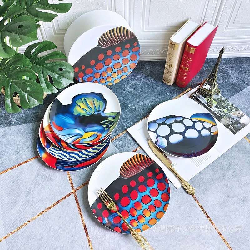 

Creative Bone China Steak Plate Set Western Dinner Plates Cold Dish Plates Personalized Gift Box