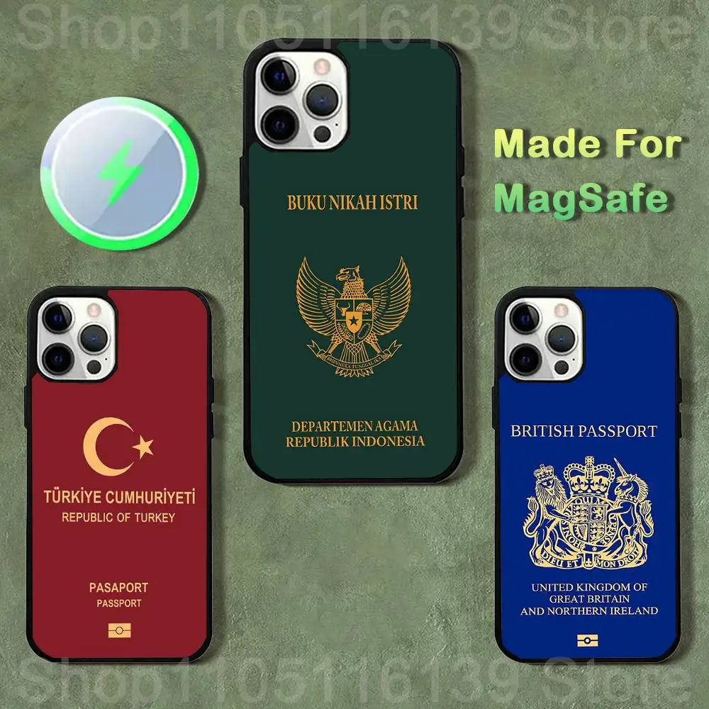 

Mexico Turkiye Oman passport Case For iPhone 17,16,15,14,13,12,11,Pro,Max,Plus,Mini,SE4,E Magnetic Magsafe Wireless Charging