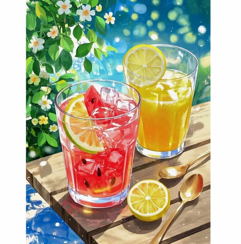 

Наборы с принтом сока, вышивка крестиком, набор для рукоделия «сделай сам», домашний декор, 9ct, 60x75 см