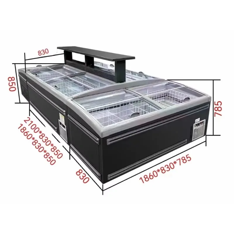 Airo Quality Inspected Commercial Modular Island Freezer for Supermarkets, Energy-Saving Refrigeration Equipment, Fast Delivery