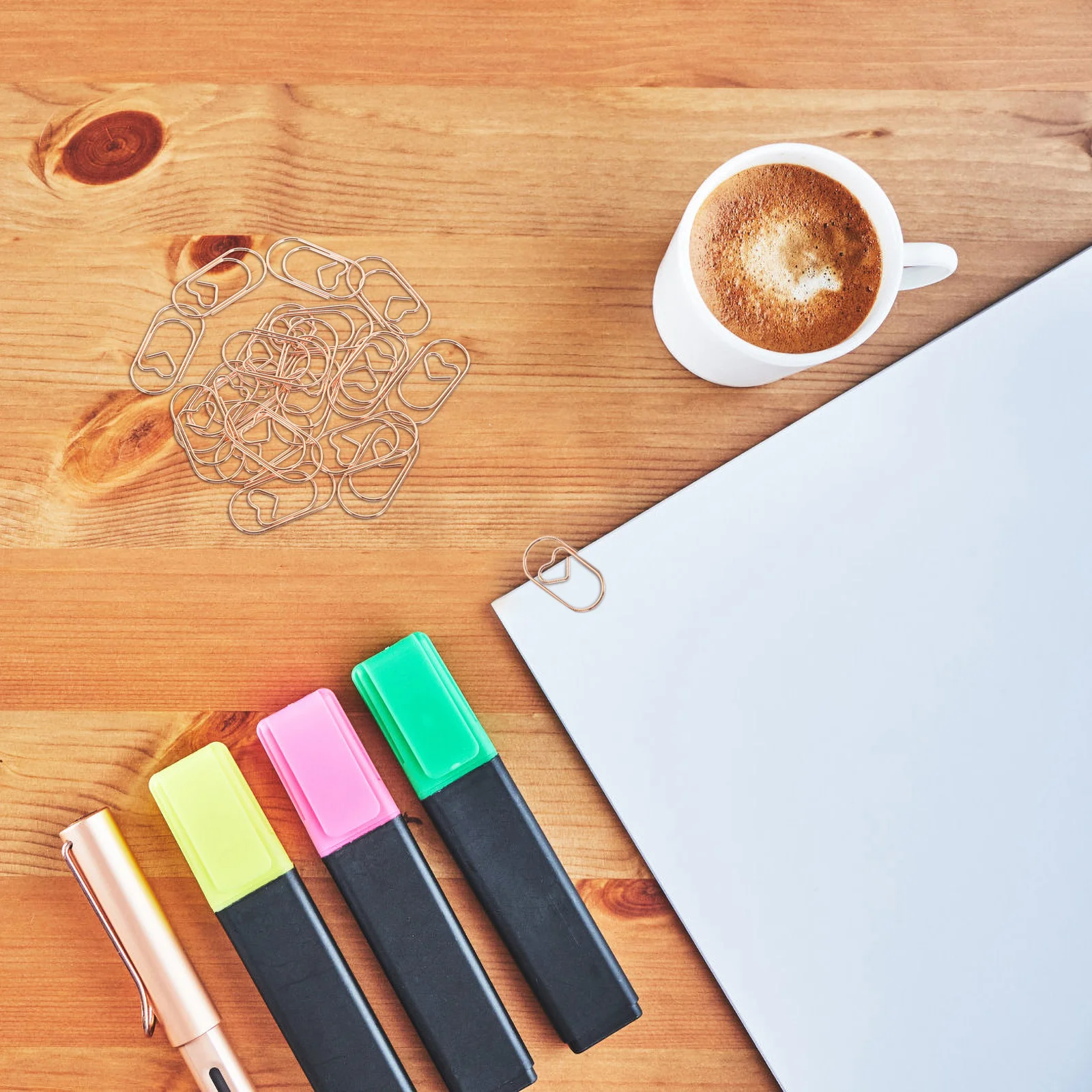 20pcs Metal Paperclips Strong Clamping Force Small Office File Clips For Documents Photos Creative Shaped Exquisite