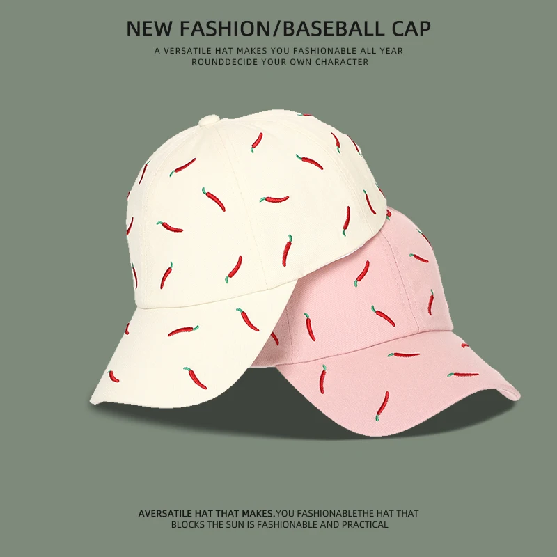 

Embroidered baseball cap deep top big head circumference showing face small soft top sunshade cap tide