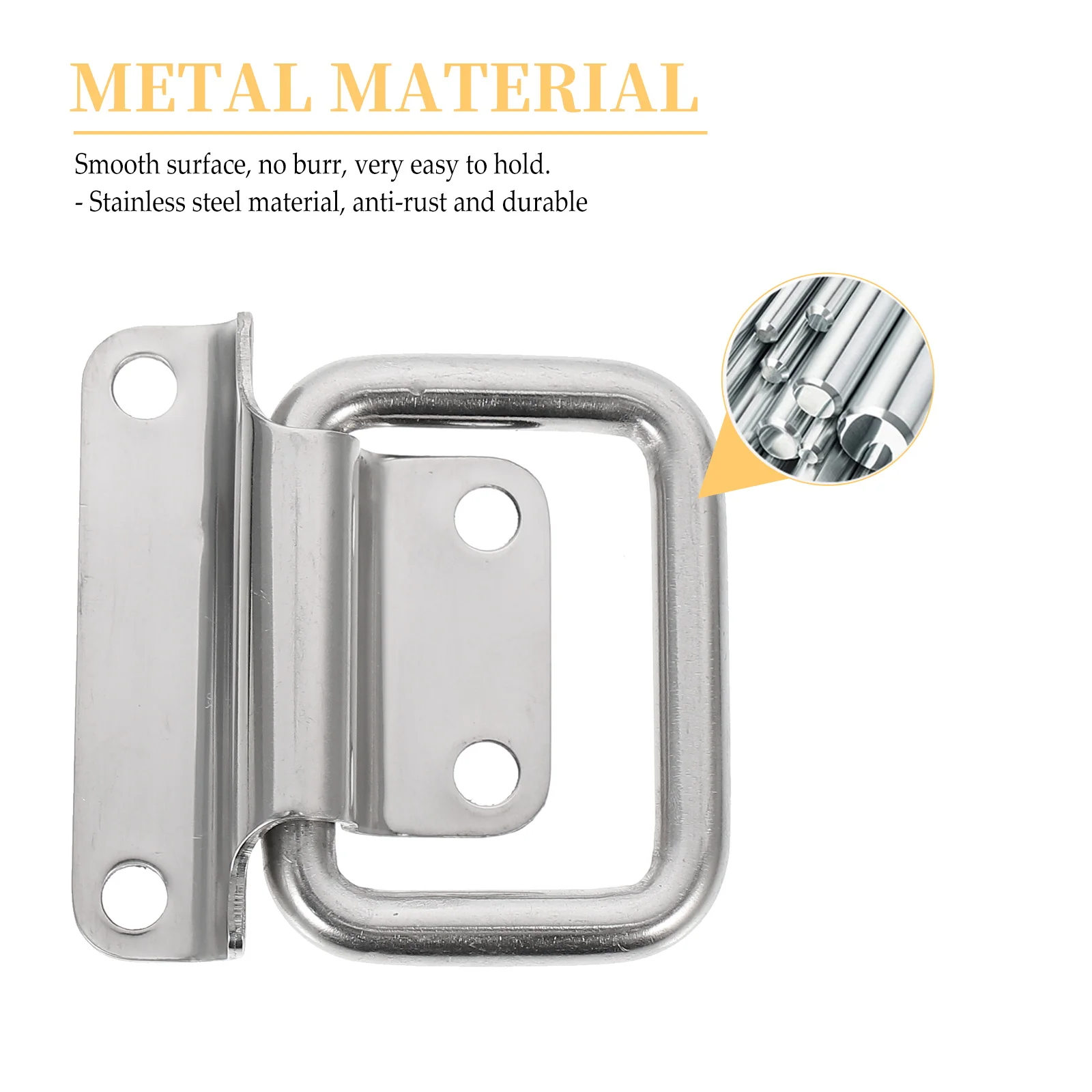

Tool Cabinet Pull Handle Stainless Steel Rustproof Durable Smooth Surface Easy Install Foldable Toolbox Handle For Industrial