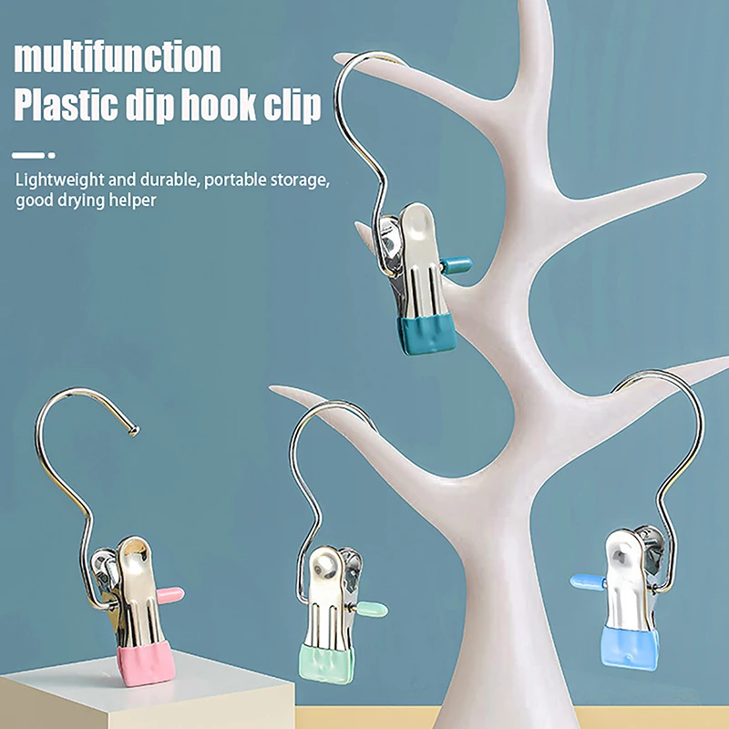 1 pz Clip antiruggine gancio salvaspazio molletta cappello pantaloni calzini stoccaggio appeso gancio da viaggio Clip per indumenti