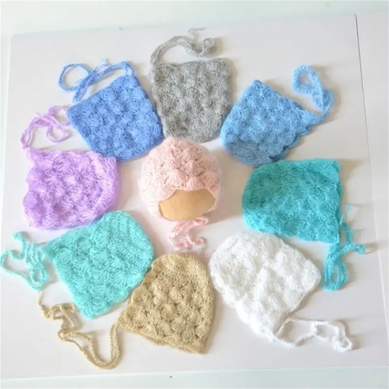 إكسسوارات التصوير الفوتوغرافي للرضع من CORB قبعة موهير ناعمة ومريحة تناسب حديثي الولادة بغطاء رأس للأطفال بعمر 0-1 شهر #4