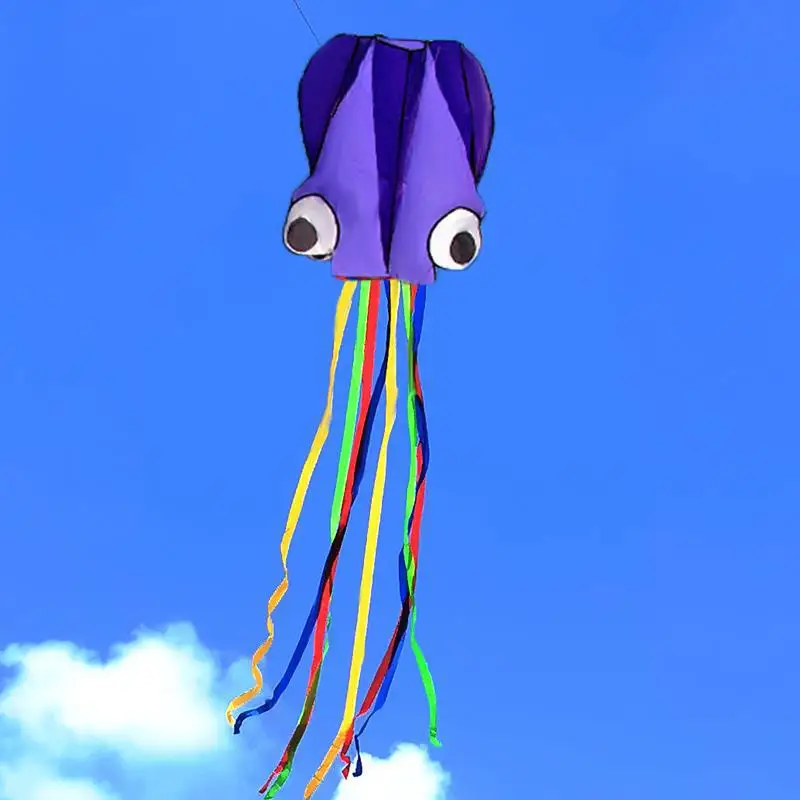Cometa de pulpo grande 3D de 4M con línea de mango para niños, juego de verano al aire libre, Software de acrobacias profesional, cometa de playa
