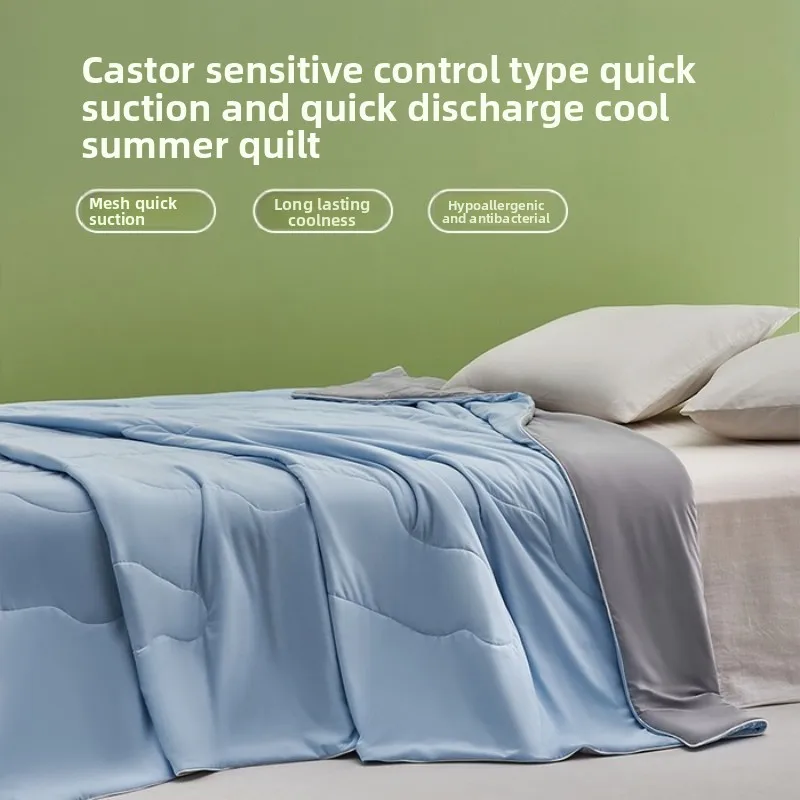 

2026 New Castor Cooling Summer Quilt Quick Absorption Antibacterial Anti-Mite Low Allergy Quick Exhaust Control Allergy
