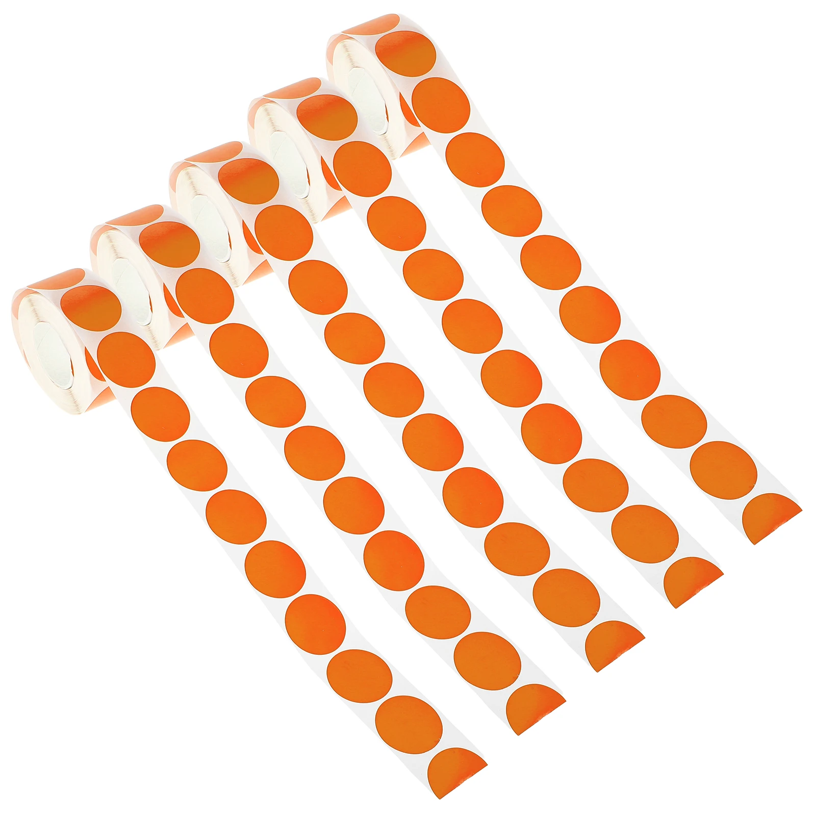 

5 Rolls Dot Label Blank Sticker Circle Stickers Manual Handmade Round Colourcoding Labels Orange Adhesive Color Dots