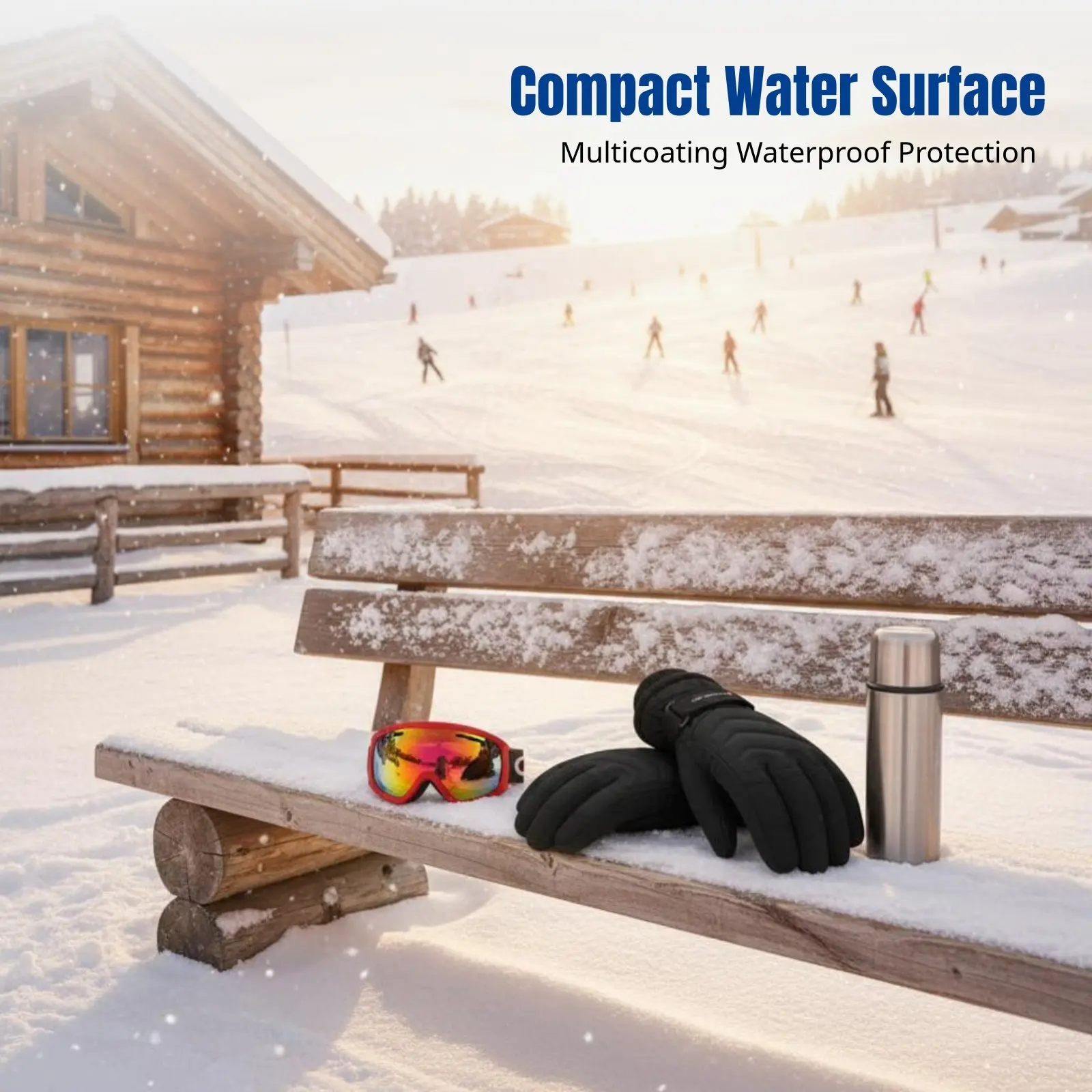 

Unisex Winter Ski Gloves, Waterproof, Windproof, Fleece Lined, Anti-Slip, Outdoor Cycling, screen-compatible