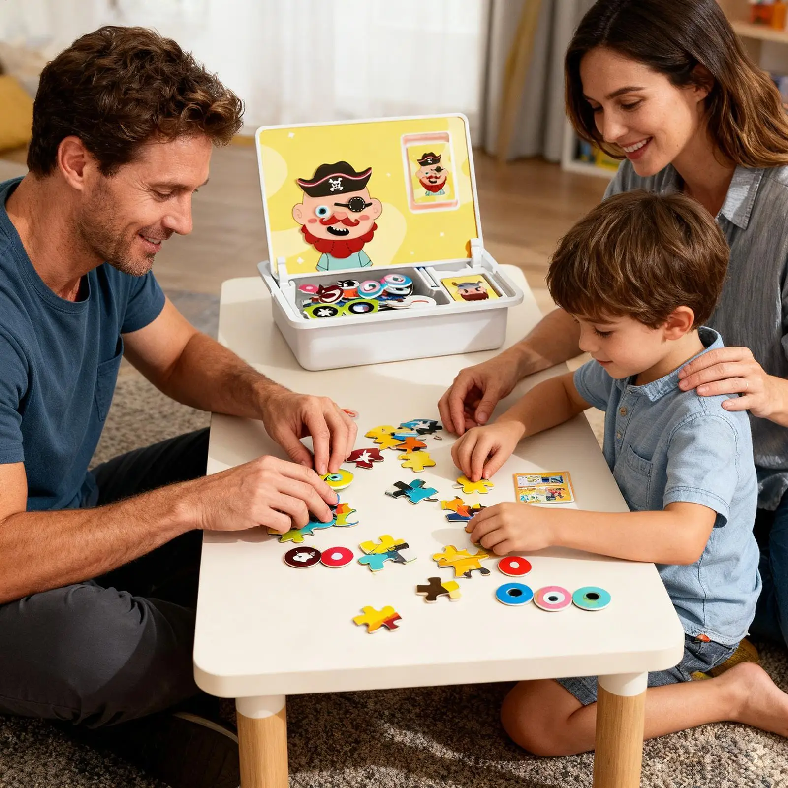 Magnetisch gezichtsspeelgoed Draagbaar gezicht aankleedspel Dubbelzijdig leren educatief speelgoed met schrijfbord en pen voor jongens en meisjes
