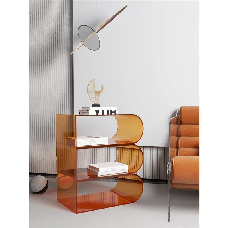 Simple acrylic sofa small edge few living room bookshelf creativity