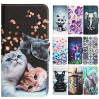 Funda Xiomi Redmi 10A 10C Leather Case for Xiaomi Redmi 10 10C 10A 9 9A 9AT 9C NFC Cases Cute Dog Tiger Cat Wallet Phone Cover