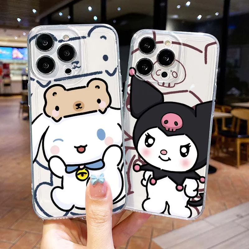 

Kuromi Cinnamoroll Creative For Apple iPhone 17 16 15 14 13 12 Mini Air Pro Max Plus Space Shell Phone Case