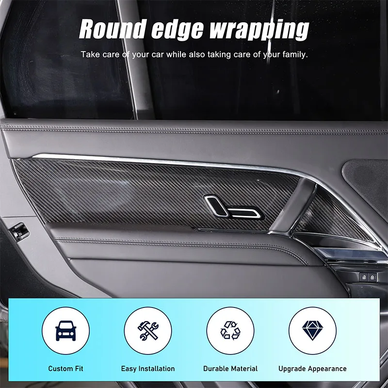 Real Carbon Fiber Car Interior Door Decorative Panel Cover Decorative Sticker for Range Rover Sport/Executive L460 L461 2022-25
