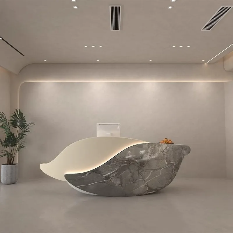 Glamor Display Reception Desk Organizer Standing Corner Modern Reception Desk Salon Unique Bancone Reception Home Furniture