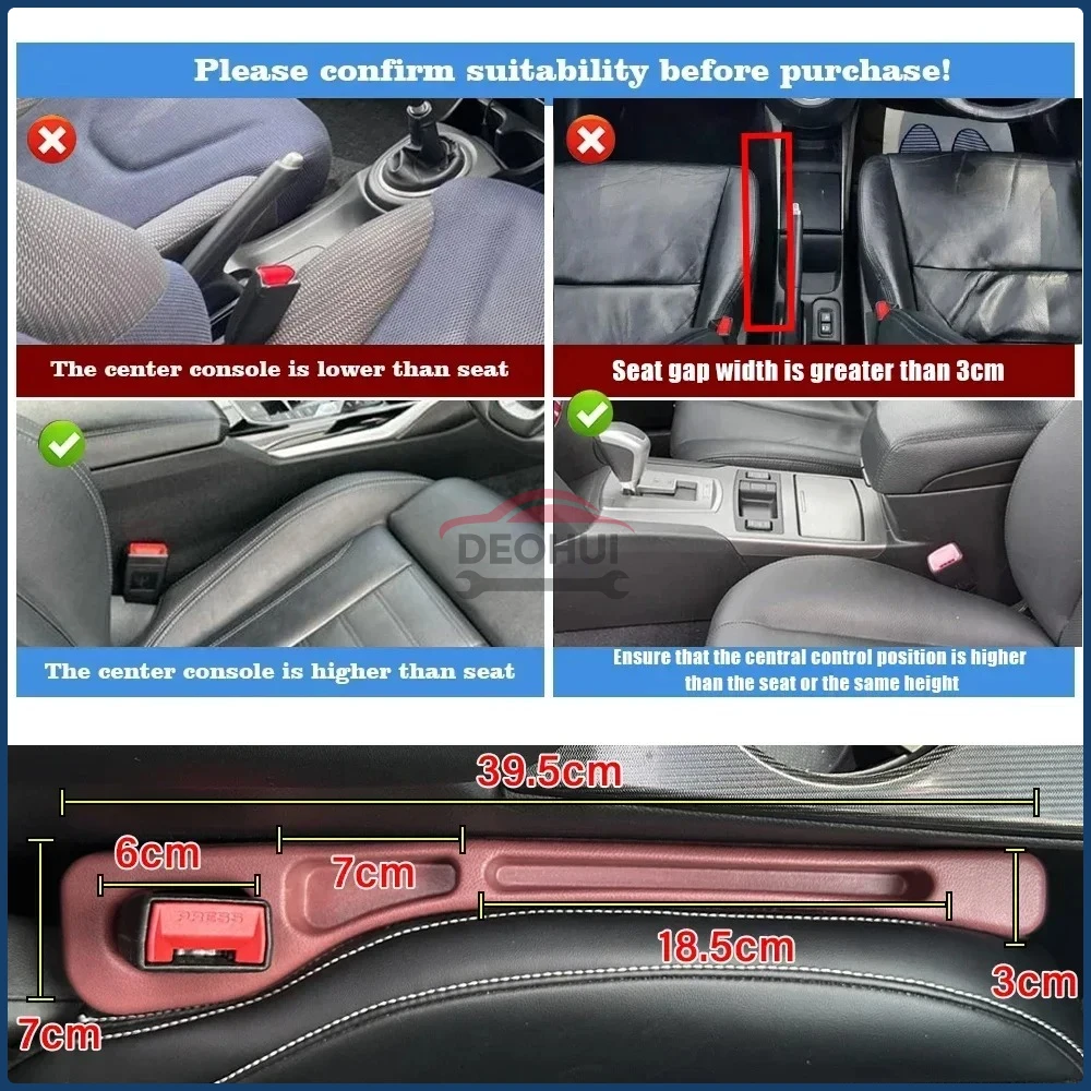 CSDOH 2Pcs Pengisi Celah Jok Mobil Kotak Penyimpanan Celah Antar Jok Tas Organizer Konsol Dekorasi Interior Aksesoris Mobil