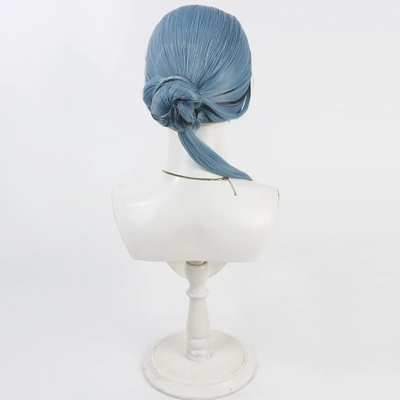 Peruka do cosplayu Georginy Leech z anime Twisted-Wonderland, szaro-niebieskie włosy, peruka Jade Floyd Mother na Halloween, do odgrywania ról