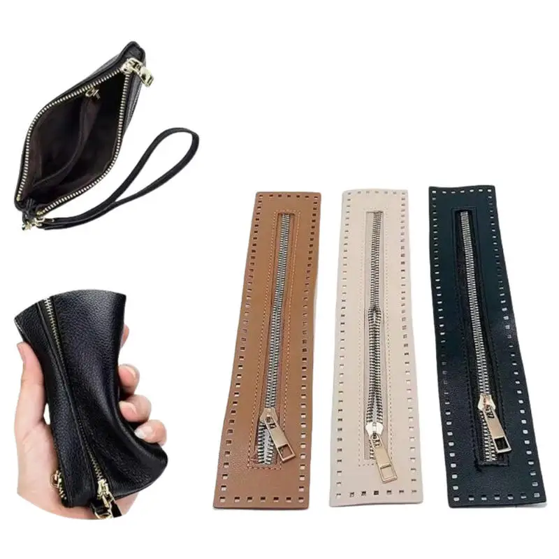 

Длинная молния из искусственной кожи длиной 27 см, полезная для вязания крючком сумки, фурнитура, твердая молния, швейный аксессуар, полезная сумка, молния из искусственной кожи