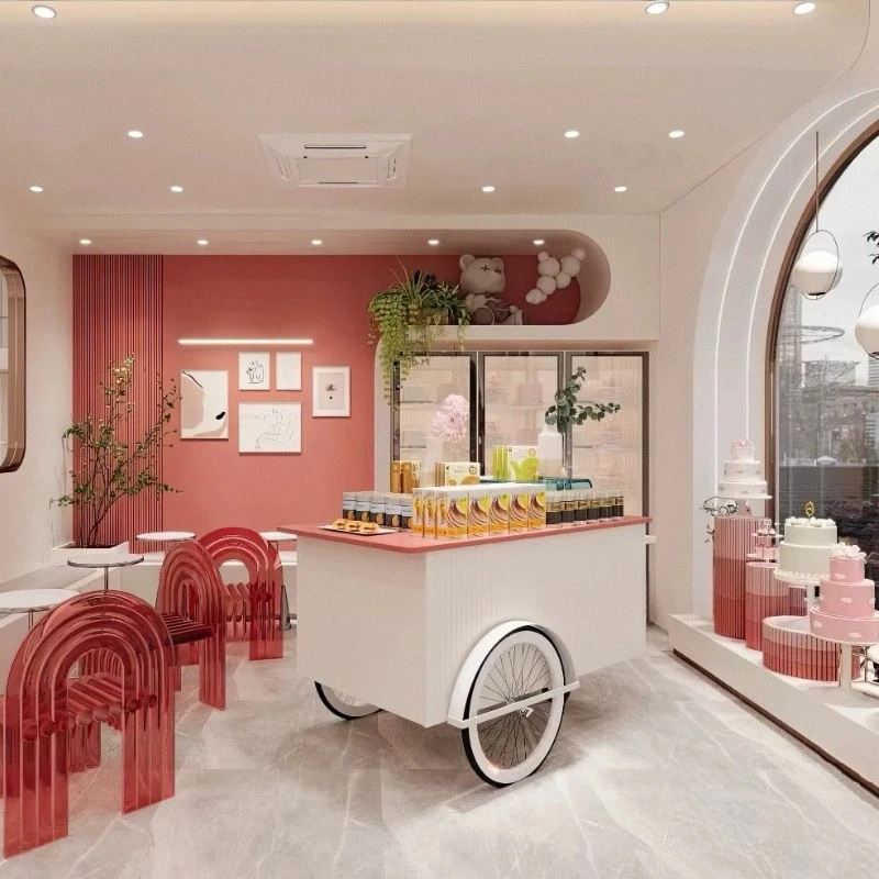 عربة كشك جديدة، سيارة إفطار فندقية متحركة تجارية، شاحنة خبز من الخشب الصلب، سيارة شاي حليب القهوة