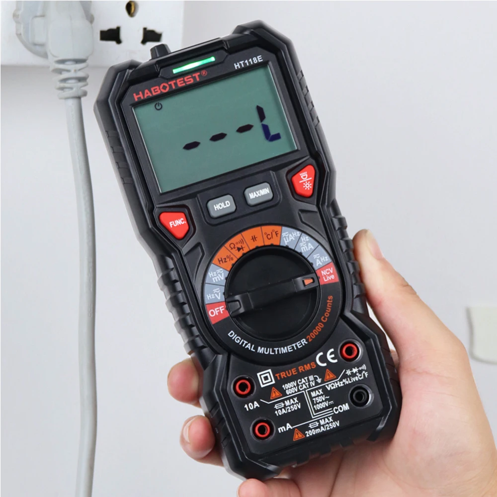 HABOTEST HT118A/C/D/E Digital Multimeter High Precise Multimetro Tester Auto Range NCV Hz Ture RMS 1000V AC/DC 6000 Counts