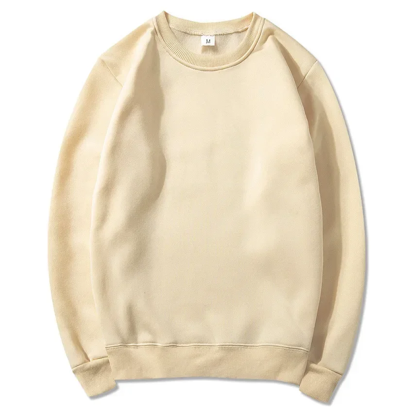 Einfache Rundhals-Sweatshirts für Herren und Damen, Frühling und Herbst, warme, bequeme, mit Fleece gefütterte Pullover-Oberteile, sportliche, lässige, locker sitzende Pullover – Detail 18