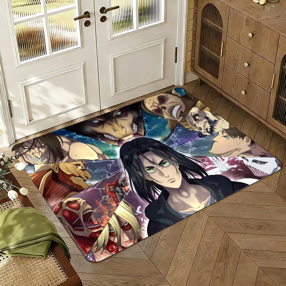 Anime Hot A-Attack on Titan Floor Mat Bedroom Living Room Flannel Door Mat Non-Slip Home Decor