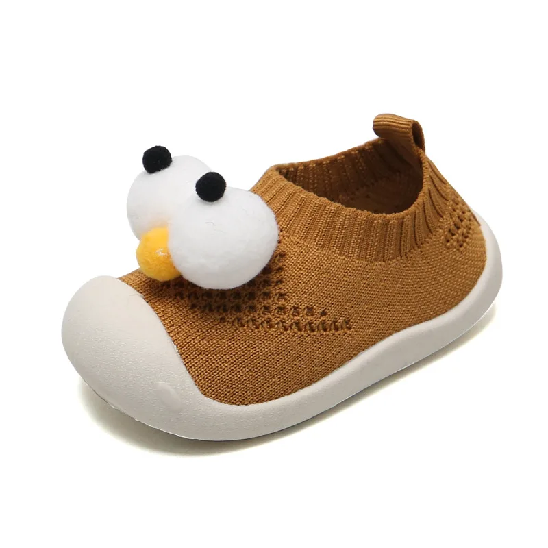 Baby Toddler Shoes Spring and Autumn Soft Bottom Indoor Shoes Infant Non-Slip Net Red Big Eyes Breathable Knitted Socks Shoes Ne