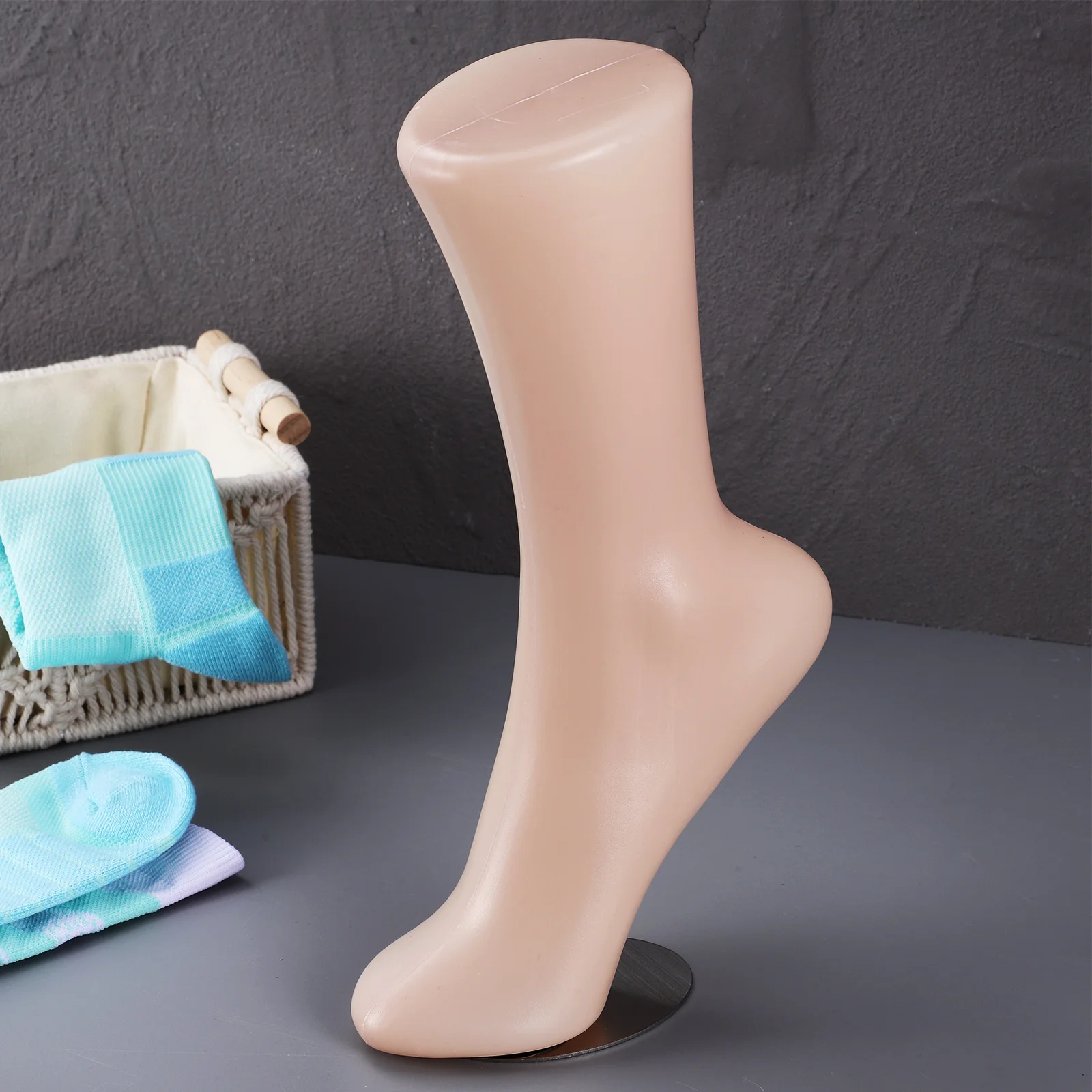 Plastic Foot Mold Sock Display Stand Holder Mannequins Fake Shoes Support Leg Male Model