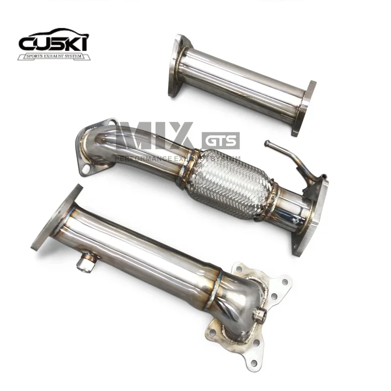 High Flow exhaust system downpipe resonant tube suitable for 2009-2013 Honda Spire 2.4 quality Stainless Steel car Exhaust Modif